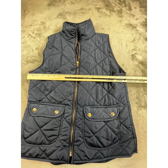 Quinn Vest Womens Medium Bue Quilted Full Zip Utility Pockets Jacket Layer Y2K - Picture 5 of 7